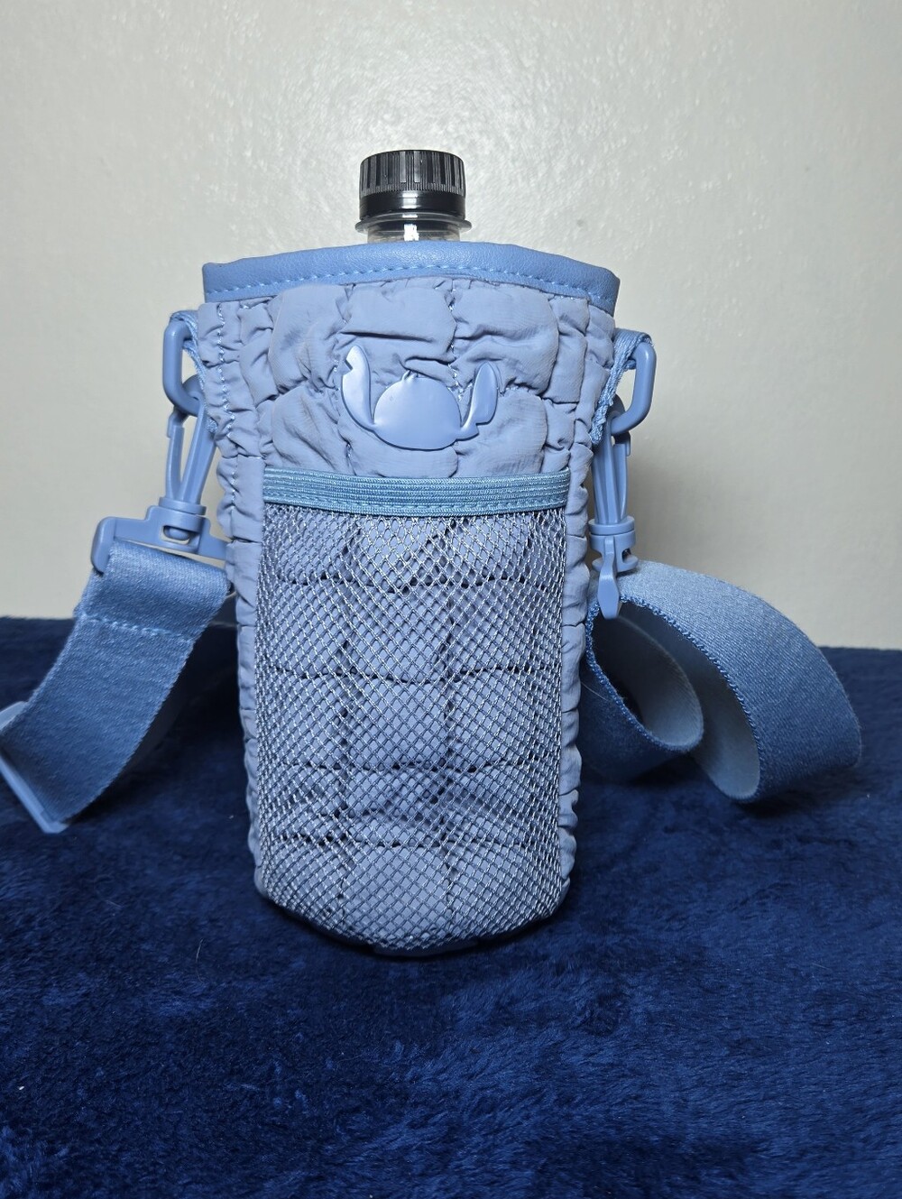 Disney STITCH Quilted Puffer Cross Body Water Bottle Carrier Bag Purse